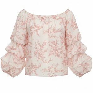 Emilio Pepe Off‑Shoulder Ruffle Sleeve Blouse – Size L